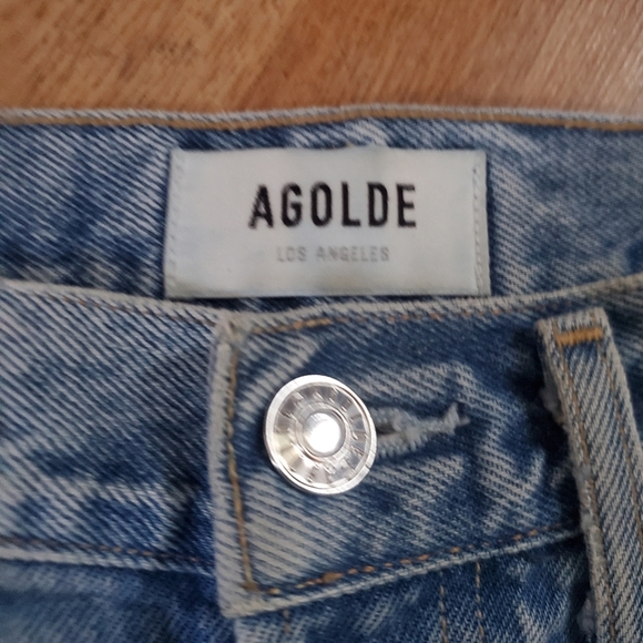 Womans Agolde distressed button down 90'S jeans, size 24 - Picture 4 of 8